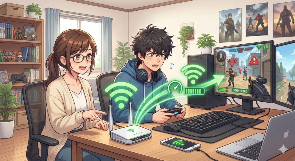 通信環境を解決している様子