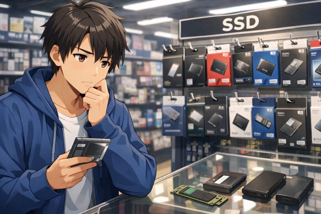 SSDの購入を悩んでいる様子