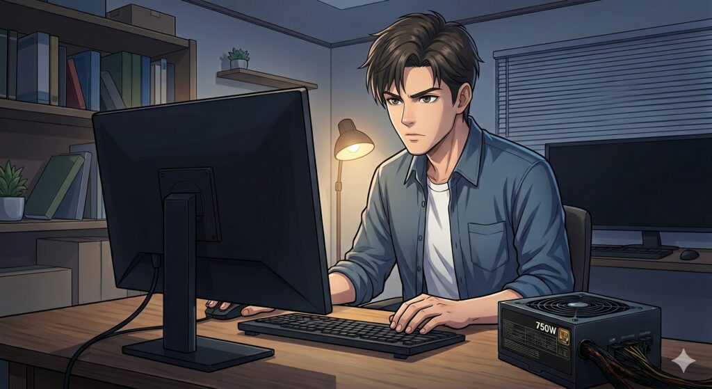 電源ボタンを押し込んだ後、私は無意識のうちに背筋をピン　の画像