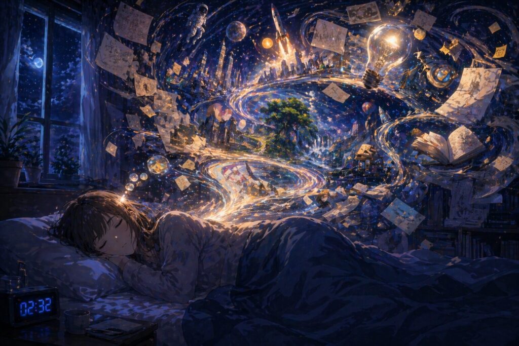 三上でイメージが湧き上がっている様子