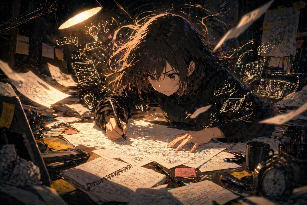 ゼロ秒思考でメモを書いている様子