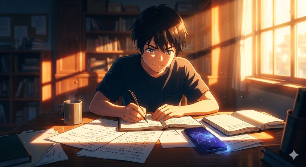 情報を整理している様子