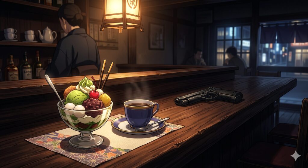  和風カフェのカウンター。