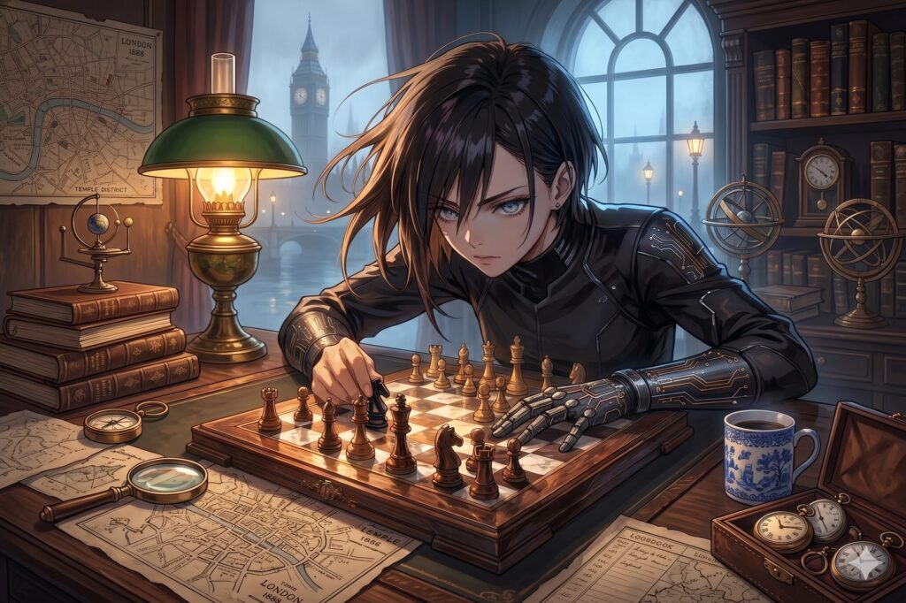 [画像：チェス盤や、知的なゲームを連想させるスタイリッシュな画像（文字なし）]