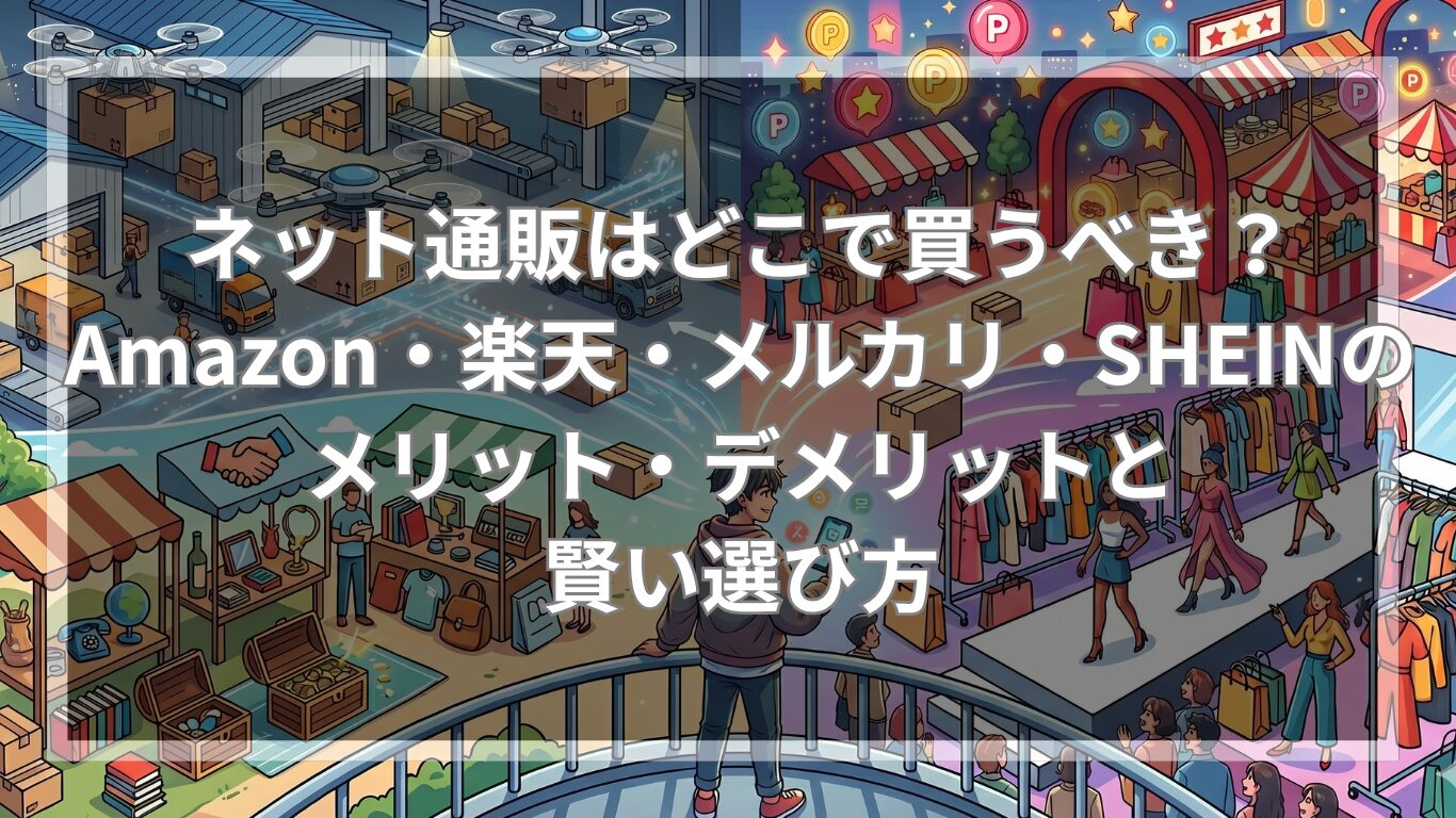 ネット通販はどこで買うべき？Amazon・楽天・メルカリ・SHEINのメリット・デメリットと賢い選び方