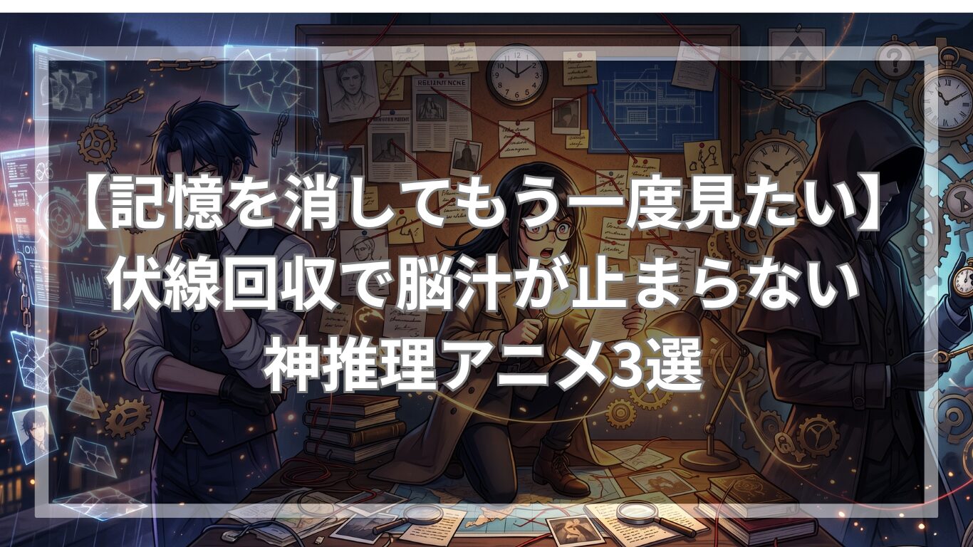 【記憶を消してもう一度見たい】伏線回収で脳汁が止まらない神推理アニメ3選