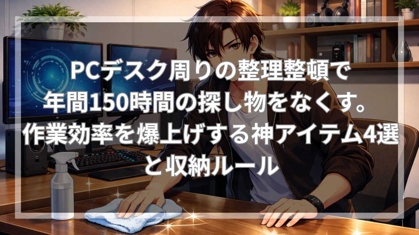 PCデスク周りの整理整頓で年間150時間の探し物をなくす。作業効率を爆上げする神アイテム4選と収納ルール