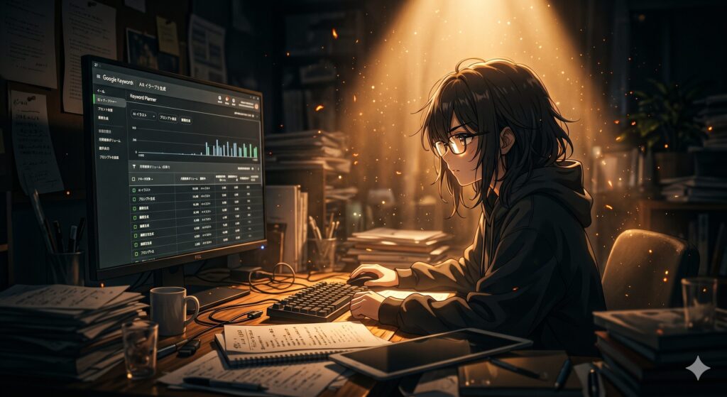 キーワードプランナーを使っている様子