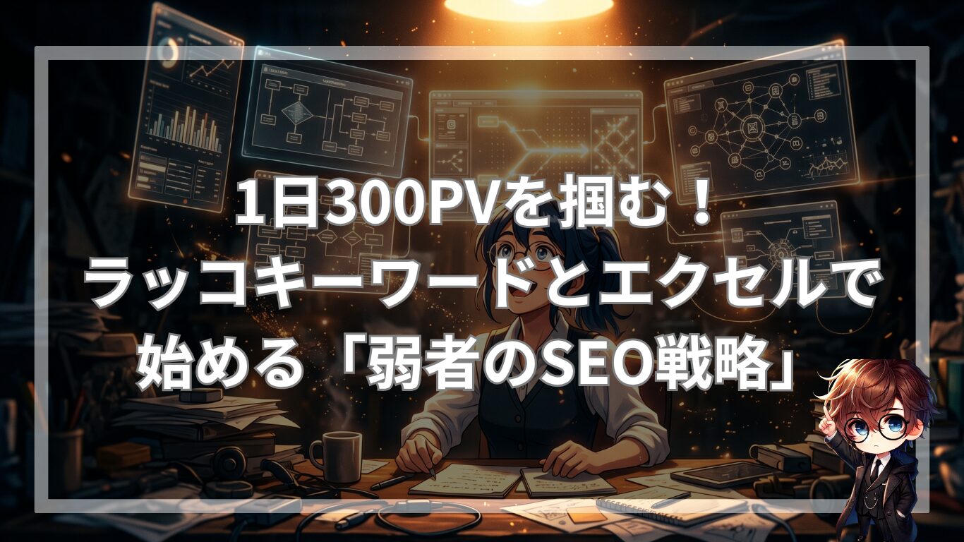 1日300PVを掴む！ラッコキーワードとエクセルで始める「弱者のSEO戦略」