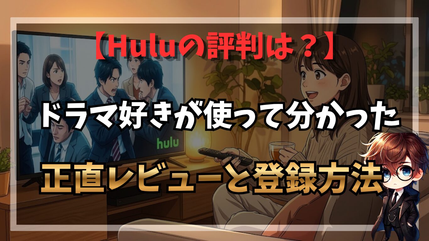 Huluの評判は？ドラマ好きが使って分かった正直レビューと登録方法
