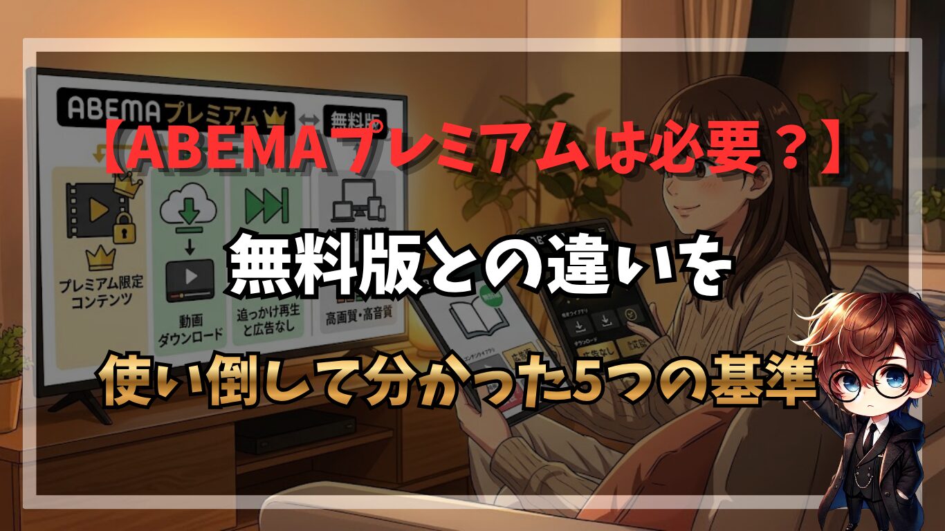 ABEMAプレミアムは必要？無料版との違いを、使い倒して分かった5つの基準